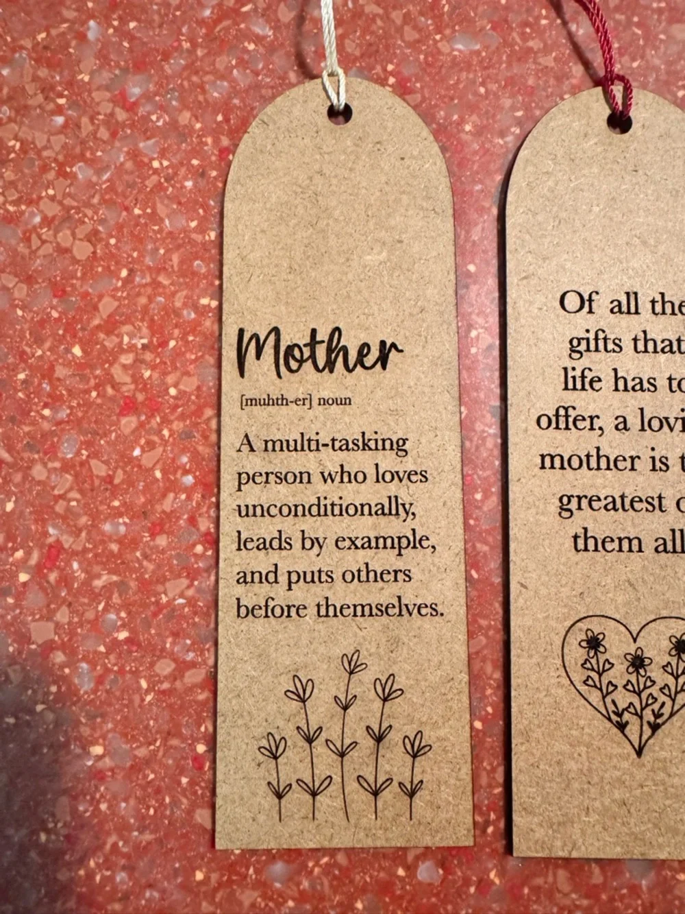Hand crafted by me wood with tassel  “Mother’s” bookmark buyers choice of 1 - Picture 3 of 5